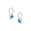Bluebird Happiness Charms and Sleeper Earrings in Sterling Silver
