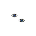 Small Blue Evil Eye Stud Earrings in Sterling Silver