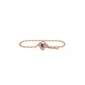 Bluebird Figaro Padlock Charm Bracelet in 9ct Rose Gold