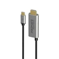 Promate HDMI-PD100 PROMATE 1.8m 4K USB-C to HDMI Cable with 100W Power DeliverySupport.GoldPlatedConnectors. Supports Max Res up to 4K 60Hz (4096X2160). Plug & Play. Grey Colour.