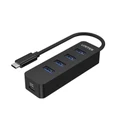 Unitek H1117B USB 3.0 4-Port Hub with USB-C Connector Cable. Includes 4x USB-A Ports,1xUSB-CPower Port 5V 2A. Data Transfer Rate up to 5Gbps. Plug & Play. Black Colour.