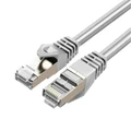 Cruxtec 0.3m Cat7 Ethernet Cable - Ivory Color -- 10Gb / SFTP Triple Shielding / Oxygen Free Copper Conductor / Gold-plated RJ45 Connectors with Nickel-plated Copper Shell / Fluke Test Passed