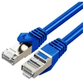 Cruxtec 0.3m Cat7 Ethernet Cable - Blue Color -- 10Gb / SFTP Triple Shielding / Oxygen Free Copper Conductor / Gold-plated RJ45 Connectors with Nickel-plated Copper Shell / Fluke Test Passed