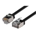 DYNAMIX 0.75m Cat6A S/FTP Black Ultra-Slim Shielded 10G Patch Lead (34AWG) with RJ45 Gold Plated Connectors. Supports PoE IEEE 802.3af (15.4W) & at (30W)