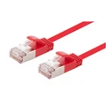 DYNAMIX 0.75m Cat6A S/FTP Red Ultra-Slim Shielded 10G Patch Lead (34AWG) with RJ45 Gold Plated Connectors. Supports PoE IEEE 802.3af (15.4W) & at (30W)