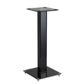 Brateck BS-03M 23.6 Aluminium/Glass Floor Standing BookShelf Speaker Stands. Tempered Glass Base with Floor Spikes for Stability. Max weight 10Kgs. 250x250mm Glass Top Plate. 600mm High. Sold as a Pair.