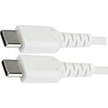 StarTech RUSB2CC1MW 1m USB C Charging Cable - Durable Fast Charge & Sync USB 2.0 Type C to USB C Laptop Charger Cord - TPE Jacket Aramid Fiber M/M 60W White - Samsung S10 S20 iPad Pro MS Surface