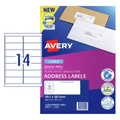 AVERY Quick Peel Address Labels L7163 White 99.1x38.1mm 14up 40 Sheets