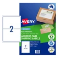 AVERY Eco Friendly Address Labels 199.1x143.5mm 2up 20 Sheets