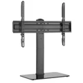 Brateck Lumi LDT03-23L 37-70 TV Desk Stand with Glass Base. Vertical Height Adjustable. VESA Support up to 600x400. Max Load: 40Kgs. Hidden Cable Management.