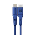 Promate POWERLINK-300.BL 3m 20W PD USB-C to Lightning Charge & Sync Cable. ForAppleiPhone,iPad, & iPad Mini. Soft Touch Silicone. Anti Snap Tangle Free Design. Blue Not MFI Certified