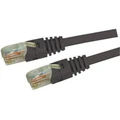 DYNAMIX 15m Cat5e Black UTP Patch Lead (T568A Specification) 100MHz 24AWG Slimline Moulding & Latch Down Plug with RJ45 Unshielded Gold Plated Connectors.