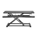 Brateck Lumi DWS28-02NBLK Gas-Spring Scissor lift Desktop Sit-Stand Workstation - Height adjustable 110-505mm Work surface size 950x400mm (LxW) - Work surface weight cap - 15kgs - Colour Black