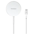 Momax Magsafe 15W Wireless Charging Pad with 2M Rugged Cable - White - Apple Magsafe Certified, 15W Fast Wireless Magsafe charging, 2M Type-C Rugged Cable