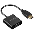 Promate Prolink-h2v.blk HDMI (Male) to VGA (Female) Display Adaptor Kit. Supports up to 1920x1080 60Hz. Gold-Plated HDMI Connector. Supports both Windows & Mac. Black Colour.