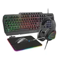 Vertux VERTUKIT 4-in-1 Gaming Starter Kit Includes Backlit Wired Gaming Keyboard - LED Mouse - Pro Gaming Over-Ear Headset - RGB Foldable Gaming Mouse Pad