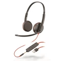 HP Poly Blackwire C3225 USB-A/3.5mm Wired On-Ear Headset - UC Certified Noise-Canceling Mic / Dynamic EQ / In-line Control