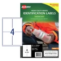 AVERY Heavy Duty ID Label J4774 White Inkjet 99.1x139mm 4up 10 Sheets