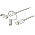 StarTech LTCUB1MGR 1m Lightning USB-C Micro-B to USB Cable