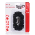 Velcro VEL25568 22mm Stick On Hook & Loop Dots - Pack of 40 - Designed for General Purpose Simple and Mess-Free - Attach Light Weight Items up To 500g - Perfect for Art, Remote Controls, Signs etc. Black
