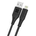 Promate POWERLINK-AI120B 1.2m USB-A to Lightning Data & Charge Cable. Data Transfer Rate 480Mbps. TotalCurrent2.4A.. Durable Soft Silicon Cable. Tangle Resistant 25000+ Bend Tested. Black Not MFI Certified