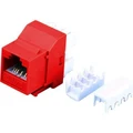 Dynamix FP-C6-RED Cat6 RED Keystone RJ45 Jack for 110 Face Plate T568A/T568B Wiring. 180 Slimline Jack.