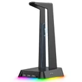 Headphone Stand ST-2B RGB Gaming Headphone Stand Black Hanger / Holder for Headset / Headphone / Gaming Headset / Universal Earphone with 3-Ports USB HUB and 3.5mm AUX Ports