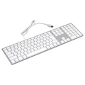 Matias FK318S Keyboard for Mac - Silver - USB-A Wired Aluminum Keyboard with Numeric Keypad and Built-in 2-Port USB 2.0 Hub