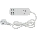 Jackson PT3USB3A 1x Outlet Power board with 4x USB Charging Outlets. 3.4A. 0.9m lead.