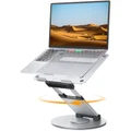Nulaxy LS18 360° Rotating Laptop Stand - Silver, For Collaborative Work, Compatible with 10-17 Apple MacBook / Laptops