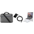 HP Essential Travel Pack - Bundle Included - 14-15.6 TopLoad Carry Bag - HP 65W USB-C Travel Charger - Foldable Aluminium Laptop Stand