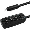 mbeat MB-USBC480 4-Port 40W rapid car charger with ON/OFF switches via Cigarette Lighter