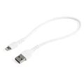 StarTech RUSBLTMM30CMW 12inch (30cm) Durable White USB-A to Lightning Cable - Heavy Duty Rugged Aramid Fiber USB Type A to Lightning Charger/Sync Power Cord - Apple MFi Certified iPad/iPhone 12