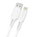 Promate POWERLINK-AI200W 2m USB-A to Lightning Data & Charge Cable. Data Transfer Rate 480Mbps.Total Current2.4A.Durable Soft Silicon Cable. Tangle Resistant 25000+ Bend Tested. White Not MFI Certified
