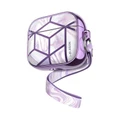 i-Blason Cosmo Case for AirPods 3rd Gen - Marble Amethyst Purple - with wrist strap - Premium & beautiful protective fashion case for Apple AirPods 3rd Generation