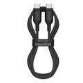 Mophie 2M Premium USB-C to USB-C PD Fast Charging Cable - Black, Support Up to 60W PD Fast Charging, Durable braided nylon, Heavy-Duty Construction, Anodized matte aluminium connectors, Universal Compatibility