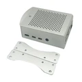 Raspberry Pi Case Silver Aluminium Case with Mount, Heatsinks and Cooling Fan for Raspberry Pi 4