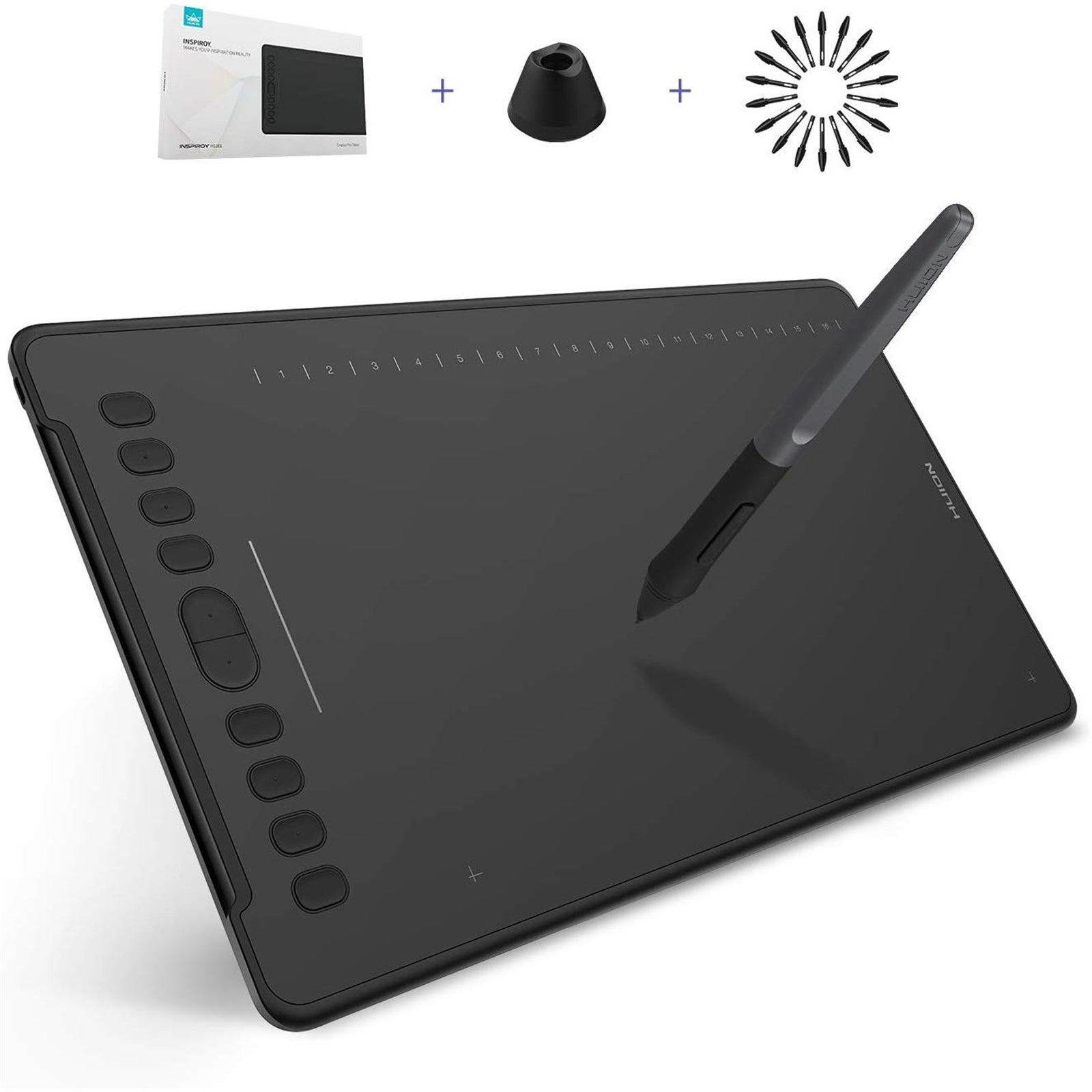 Huion Inspiroy H1161 Pen Tablet Android Supported 11 Digital Graphics Pen Tablet with Battery-Free Stylus 8192 Levels Pressure Sensitivity - Tilt Function - Touch Bar