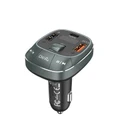 Vention FFLB0 3-Port USB (C + A + A) Car Charger with FM Transmitter (30W/18W/5W) Black ABS Type