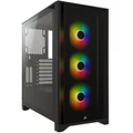 Corsair iCUE 4000X RGB Black ATX MidTower Gaming Case Tempered Glass, 3 X ARGB Fan and Controller Pre-installed, CPU Cooler Support Upto 170mm, GPU Support Upto 360mm, 360mm Radiator Supported, 7+2 (Horizontal) PCI Slot, Front I/O: 1XUSB, 1