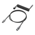 HyperX DURABLE COILED CABLE STYLISH DESIGN 5-Pin AVIATOR CONNECTOR USB-C to USB-A GREY