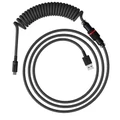 HyperX DURABLE COILED CABLE STYLISH DESIGN 5-Pin AVIATOR CONNECTOR USB-C to USB-A GREY/BLACK