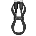Mophie 1M Premium USB-C to USB-C PD Fast Charging Cable - Black, Support Up to 60W PD Fast Charging, Durable braided nylon, Heavy-Duty Construction, Anodized matte aluminium connectors, Universal Compatibility