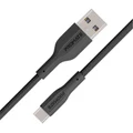 Promate XCORD-AC.BLK 1M USB-A to USB-C Super Flexible Cable. Supports 2A Charging & 480Gbps Data Transfer.Black Colour.