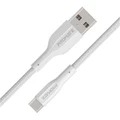 Promate XCORD-AC 1M USB-A to USB-C Super Flexible Cable. Supports 2A Charging & 480Gbps Data Transfer.White Colour.