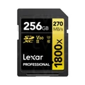 Lexar Professional Gold Series 256GB SDXC UHS-II , 1800x, up to 270MB/s read, 180MB/s Write,V60, Captures high-quality images and extended lengths of stunning 1080p full-HD, 3D, and 4K video with a DSLR camera, HD camcorder,