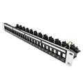 Dynamix PP-UK-24RMV2 Horizontal 19 1RU Unloaded 24 Port UTP Patch Panel,KeystoneInserts,withRearCable Management bar. Grounding Wire Included. RoHS, Numbered 1-24.