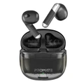 Promate In-Ear HD Bluetooth Earbud with Intellitouch & 300mAh Charging Case. Ergonomic Fit,upto6-Hour Playback, 2x 40mAh Earphone Battery, Auto Pairing, Black Colour
