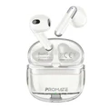 Promate In-Ear HD Bluetooth Earbud with Intellitouch & 300mAh Charging Case. Ergonomic Fit, up to6-Hour Playback, 2x 40mAh Earphone Battery, Auto Pairing, White Colour