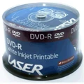 Laser DVD-R, 50x 4.7GB up to 16x White inkjet printable in cake box spindle
